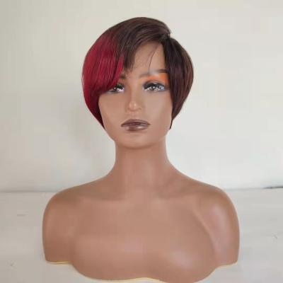 China Short Natural Wave Human Hair Machine Made Indian Wigs for sale