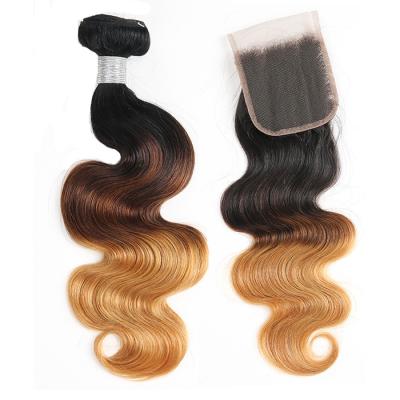 China Body Wave Two Tone Ombre Hair Weave Bundles Body Wave for sale