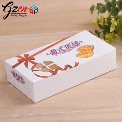 China Recyclable Custom Logo Printing Custard Tart Take Away Kraft Paper Box For Egg Tart for sale