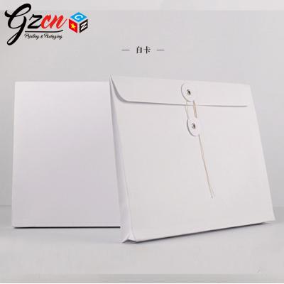 China Custom Business Envelope Print With White String Tie Closure Twine Tie Envelopes for sale