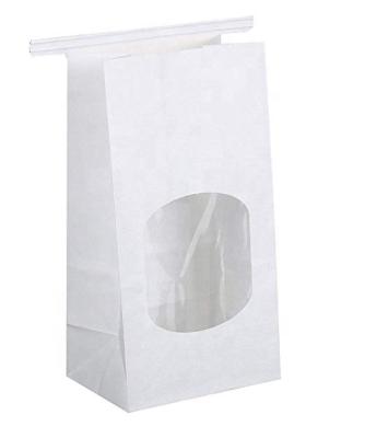 China Recyclable Take Away White Bakery Wax Kraft Paper Food Bag For Bread Cookies Snack for sale