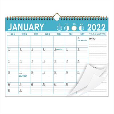 China English Spiral Wall Calendar 2022 Christmas 18 Month Wall Planner Calendar for sale