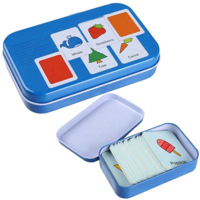 China For Kids Learning Custom Learning ABC Talking Kids Educational Puzzle Paper Cards Printing With Tin Box for sale