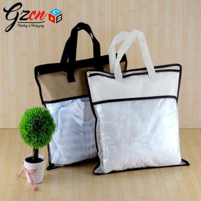 China Wholesale plastic transparent window handled and good quality zipper for fabric handle bag for sale