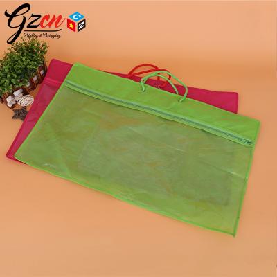 China Cheap Price Customized Handled Pillow Packing Comforter With Clear Window Cloth Ziplock Bag for sale