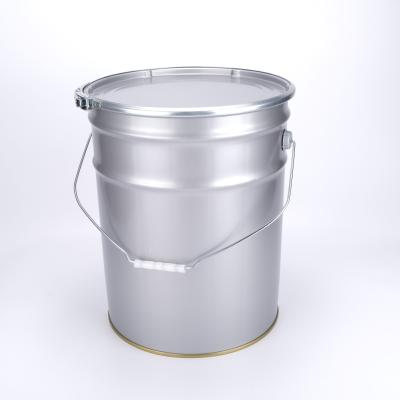 China 20L Stocked Gray Metal Glue Print Pail for Circle Lid for sale