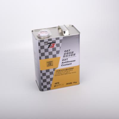 China Alcohol Curing Agent Oil Paint Glue 4 Liters Square Printed F Style Engine Oil Brake Motor Oil Tin Can With Spout for sale