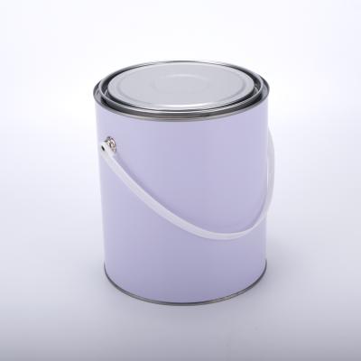 China Easy Open Metal Ring Lid Stocked Empty Cylinder Paint Tin Can With Handle for sale