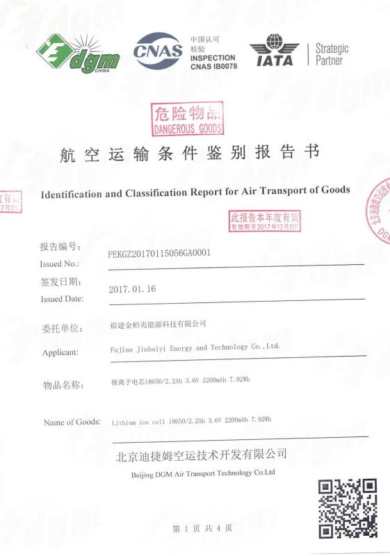 MSDS report for 18650 battery - FFRAN TECH CO., LIMITED