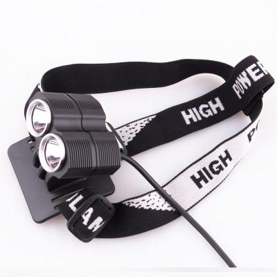 China 18650 Lithium Battery Pack Powered 2XCREE T6 2000 Lms Bike Headlamp/Lamp for sale