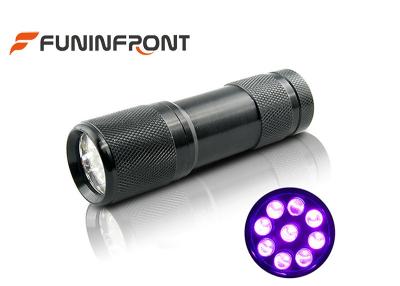 China 3*AAA Powered 395NM LED UV Flashlight 9 Lamps MINI Handheld Portable LED Torch for sale