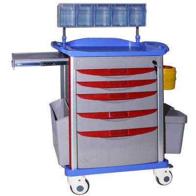 China Modern Hospital ICU Medical Anesthesia Crash Cart Makers First Line Emergency Drugs Resuscitation Cart for sale