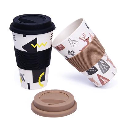 China Reusable Reusable Bamboo Fiber Tea Coffee Cup Mug With Handle For Office And Home for sale