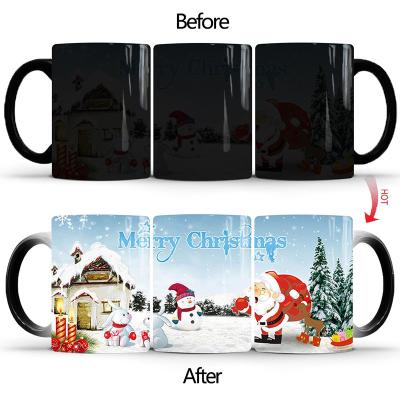 China Creative Discoloration Disposable Ceramic Mug Customized Ceramic Magic Cup Reusable Coffee Cups for sale