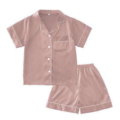 China QUICK DRY soft satin silk pajamas for kid bathroom wear pajamas set for sale