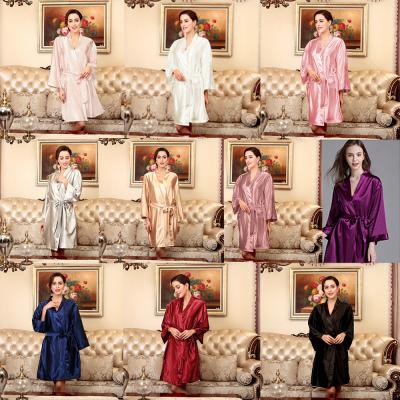 China QUICK DRY Wedding Silk Sleepwear Lady Nightgown Bridal Satin Long Robes For Women for sale