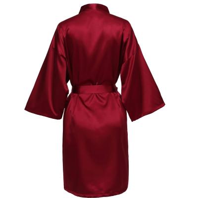 China Wholesale Cheap Satin Sleepwear QUICK DRY Women's Nightgown Long Robes Wedding Solid Robe Kimono Robe for sale