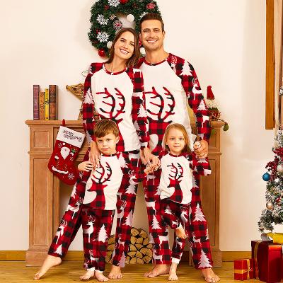 China QUICK DRY Christmas Pajamas Sets Family Rayon Cotton Pajamas Suit Adult Pajamas Long Sleeve With Pants for sale