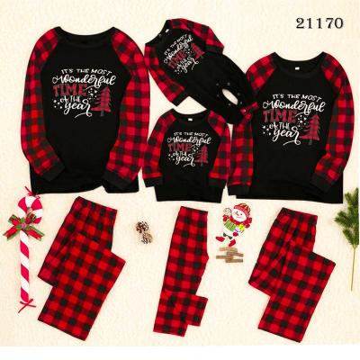 China Christmas Family QUICK DRY Pajamas Sets Rayon Cotton Pajamas Suit Women Sleepwear for sale