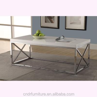 China Convertible Chrome Frame PU Painting Nesting Table Top Set For USA Market for sale