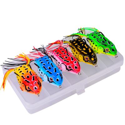 China Hot Sale So-Easy Plastic Thunder Frog With Glitter 5.5cm 11g Barb Hook Silica Gel Bait Frog Fishing Lure Frog Lure for sale