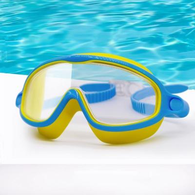 China Universal Waterproof And Anti-fog Swimming Goggles For Men And Women Amazon Swimming Goggles Children Large Silicone Border Frame for sale