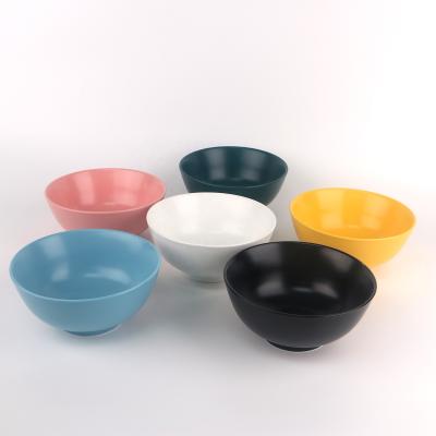 China Sustainable Cheap Multiple Color Rice Salad Bowl Matte Glazed Ceramic Soup Bowl For Western Restaurant Hotel for sale