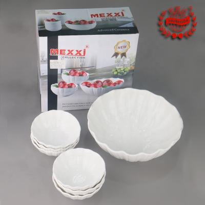 China Wholesale White European Style Viable Porcelain Ceramic Dinner Bowl Set Tableware for sale