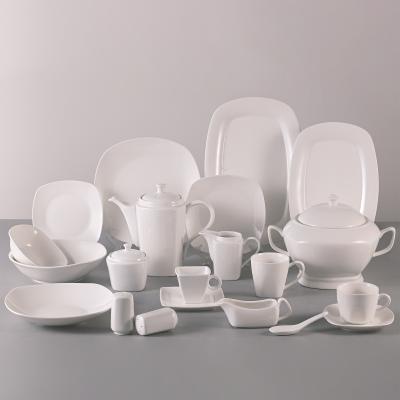 China Good Sustainable Luxury Ceramic Dinnerware Set Square 152 Pcs Bone China Dinner Set Dinnerware Sets for sale