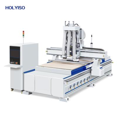 China Building Material Stores HOLYISO KIN-NC6 Double Axis CNC Cutting Machine with Drill Bag CNC Plywood Cutting Machine for sale