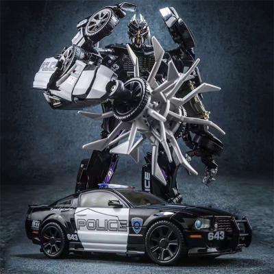 China Cartoon Toy Black Mamba Alloy Fine Transformation LS02 Coating Version Transforming Toy Diamond Judges Roadblocks Police Car for sale