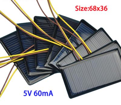 China Polycrystalline Silicon Solar Panels Solar Cell Module Size68*36mm 5V 60MAPolycrystalline Solar Cell for sale