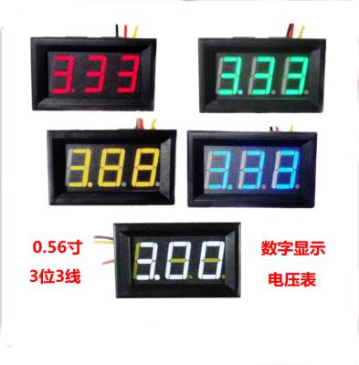 China Wholesales 3 Wires Mini Digital Voltmeter DC 0-100v Voltage Meter 0-100V for sale