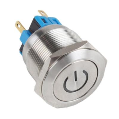 China 25mm LED Power Symbol Push Button Waterproof Switch 25MM for sale