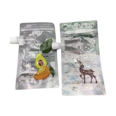 China Safety High Quality Size Customized Clear Biodegradable Stand Up Plastic Pouch Pouch For Liquid Drink Carry Spout Pouch Bag for sale