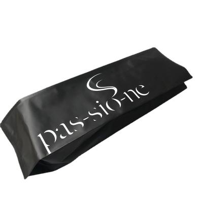 China 1KG/1000g Logo Aluminum Foil Safety Printed Reusable Black Gusset Coffee Side Pouches for sale