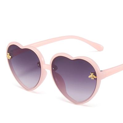 China South Korean Design Fashion Sunglasses Style Cute Bling Bling Bee Glass Kids Heart Transparent Sunglasses for sale