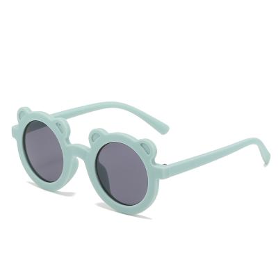 China 2021 fashion new style sunglasses small design candy color cute babies bear round children sunglasses for sale