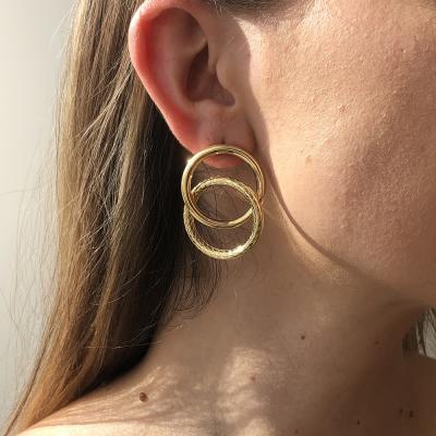 China 2021 New Design Trendy Metal Style Trendy Metal Vintage Hip Hop Hip Hop Hoop Earrings Fashion Gold Silver Hoop Earrings for sale