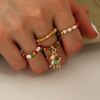 China Christmas Pendant Ring Sets Fashion Style Beautiful Design Pearls FASHIONABLE High Quality Multicolor Elk Gift Box for sale