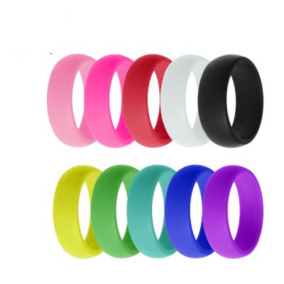 China HOT Trendy Hip Hop Style 8mm Rings Rainbow 10 Colors Couples Ring Sets Sports Yoga Rings Silicone for sale