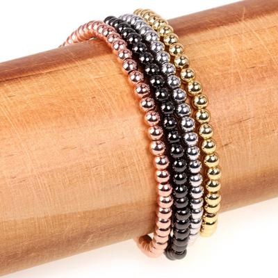 China Wholesale Trendy New Style 4 Colors Small Fashion Pearl Copper Stretch Bracelets Bangles Bracelets for sale