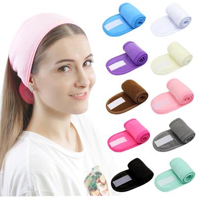 China European and American style factory wholesale cheap 10 colors fashion style solid color yoga outdoor sport sweat velcro band hair sweatbands for sale