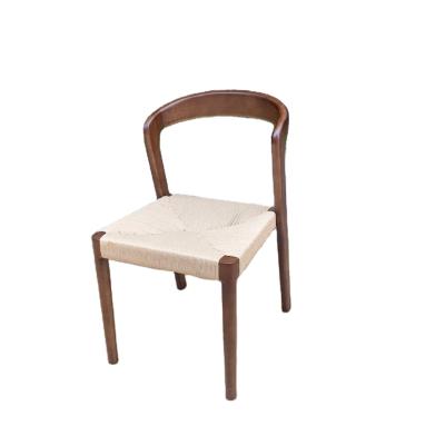 China Modern Simple Cafe Chair Restaurant Chair Nordic Wooden Rattan Dining Armchair for sale