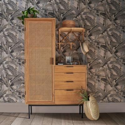 China Solid Wood Rattan Chest / Rattan Wicker Porch Hotel Residence Storage Furniture for sale