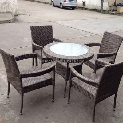 China Vase Stackable Table Chairs Set Mimosa Outdoor Furniture Australia Wicker 5 Piece Resin Table Chair Set for sale