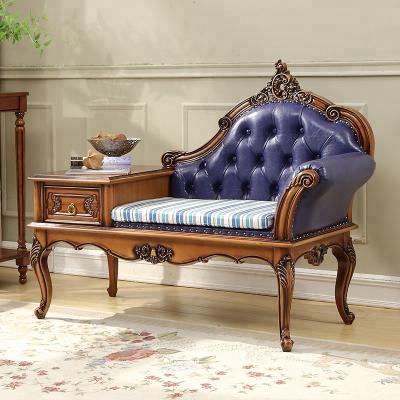 China Modern Luxury Antique Furniture Sofa Wood Carving Living Room Chair Lounge Chair Coffee And Telephone Table for sale