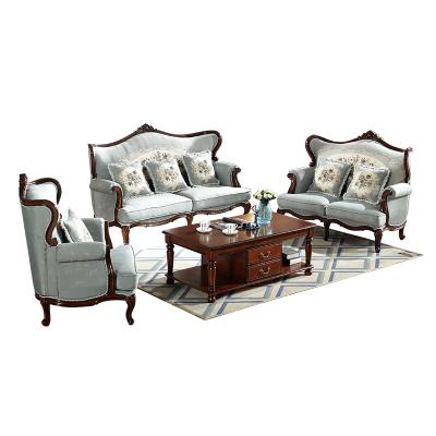 China Slipcovered Unique Elegant Designs Living Room Furniture Solid Wood Fabric Sofa Set for sale