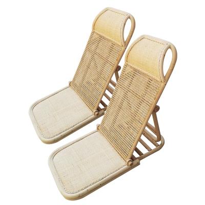 China Contemporary Portable Wicker Rattan Cane Wooden Fold Up Beach Chair for sale