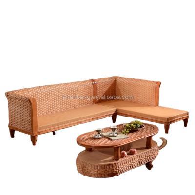 China (Others) 2016 High Quality Indoor Wooden Adjustable Cane Back Lounge Sofa With Cushion Cane Furniture For Living Room for sale